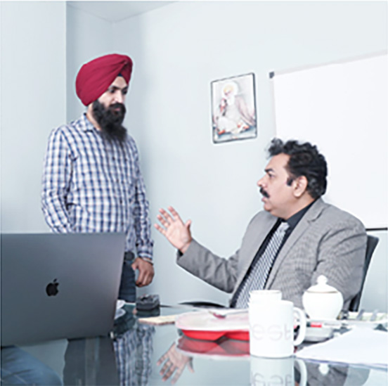 Jagdeep Chawla with employee